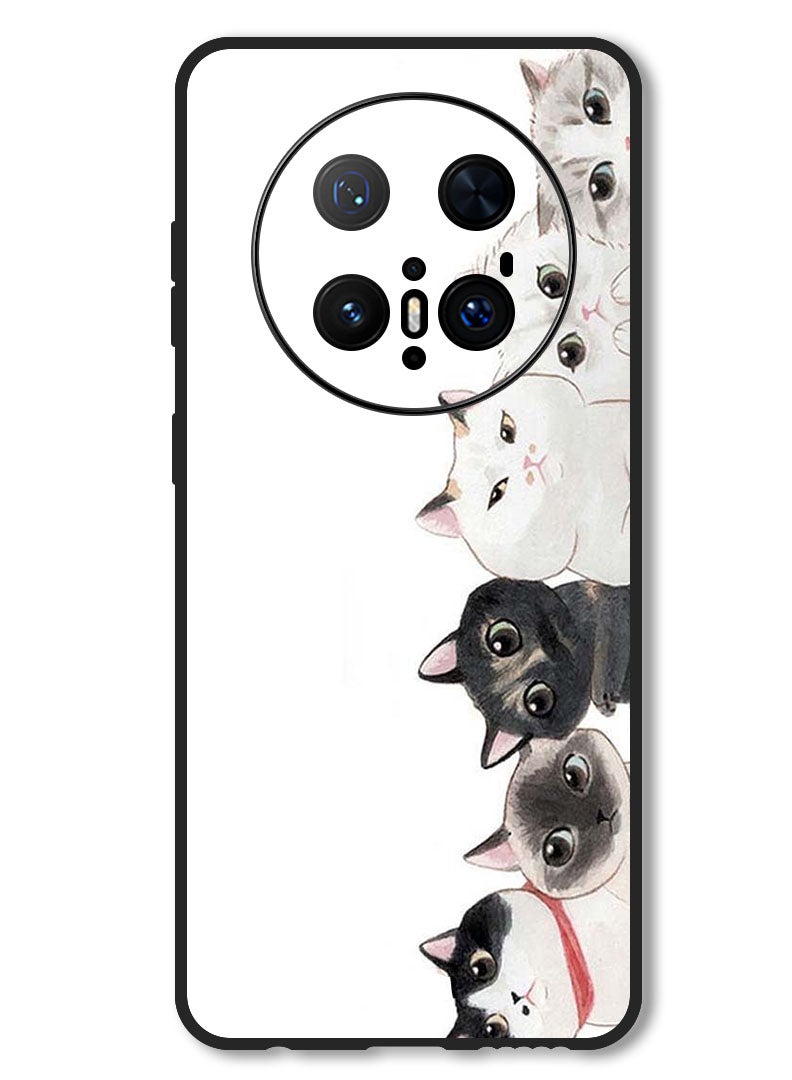 Theodor Case Compatible with Huawei Mate 70 Pro/ 70 Pro + Protection Shockproof Bumper Cover Cute Cats - Image 1
