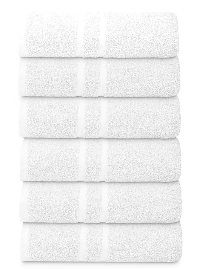 Textila Basic Medium Bath Towels 24x48 Inches - Pack of 6 - White Color - Soft and Absorbent Multipurpose Cotton Towels for Bathroom, Spa, Gym, Salon, Hotel, Clinics and Everyday Use - Image 2