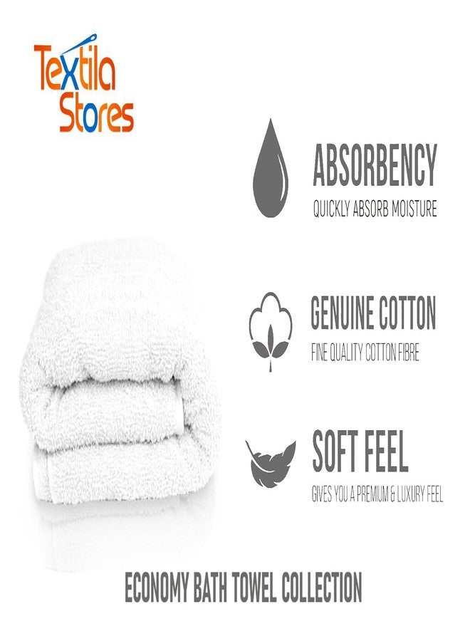 Textila Basic Medium Bath Towels 24x48 Inches - Pack of 6 - White Color - Soft and Absorbent Multipurpose Cotton Towels for Bathroom, Spa, Gym, Salon, Hotel, Clinics and Everyday Use - Image 3
