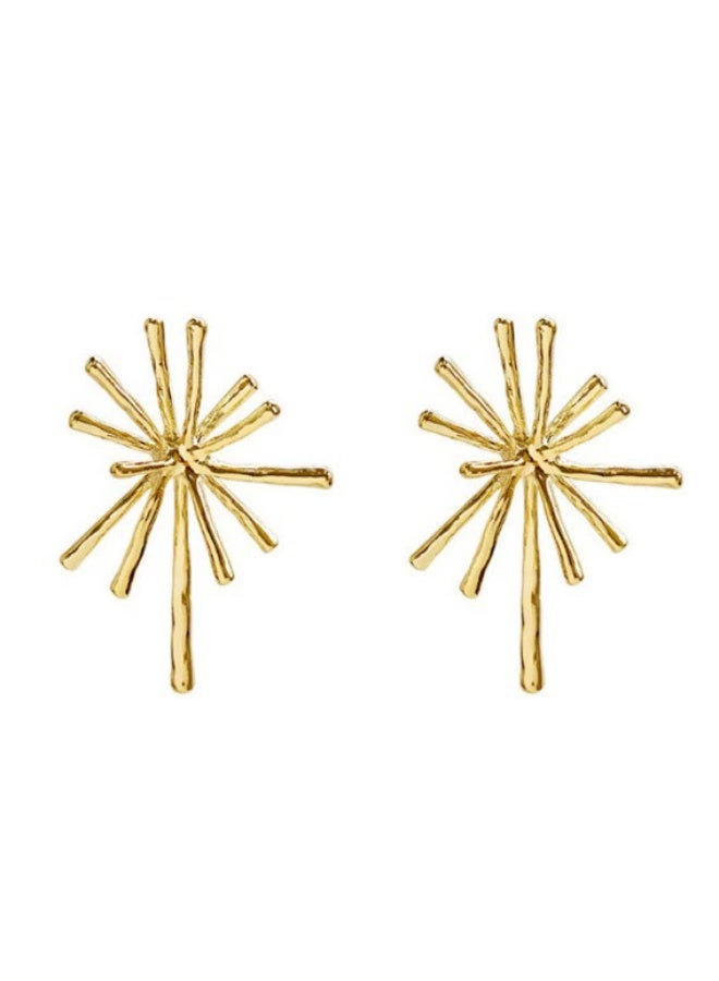 Goolsky Metal Firework Stud Earrings for Women – Minimalist Cool Style Trendy Ear Jewelry - Image 1