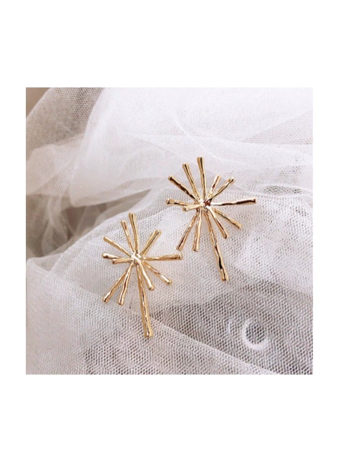 Goolsky Metal Firework Stud Earrings for Women – Minimalist Cool Style Trendy Ear Jewelry - Image 5