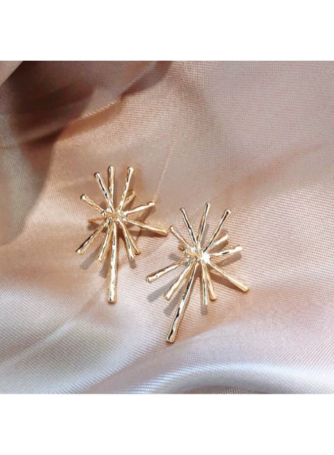 Goolsky Metal Firework Stud Earrings for Women – Minimalist Cool Style Trendy Ear Jewelry - Image 3