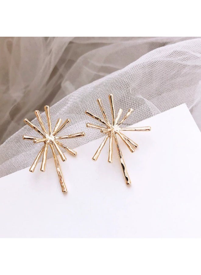 Goolsky Metal Firework Stud Earrings for Women – Minimalist Cool Style Trendy Ear Jewelry - Image 2