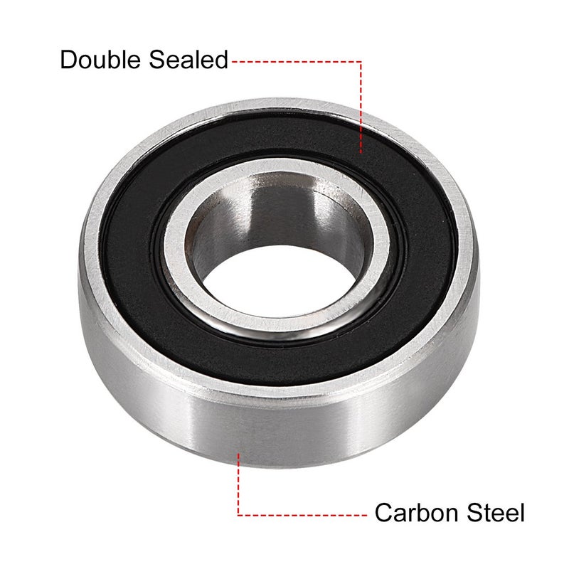 uxcell 6001-2RS Ball Bearing 12mm x 28mm x 8mm Double Sealed 180101 Deep Groove Bearings High Carbon Steel Z1 (Pack of 10) - Image 2