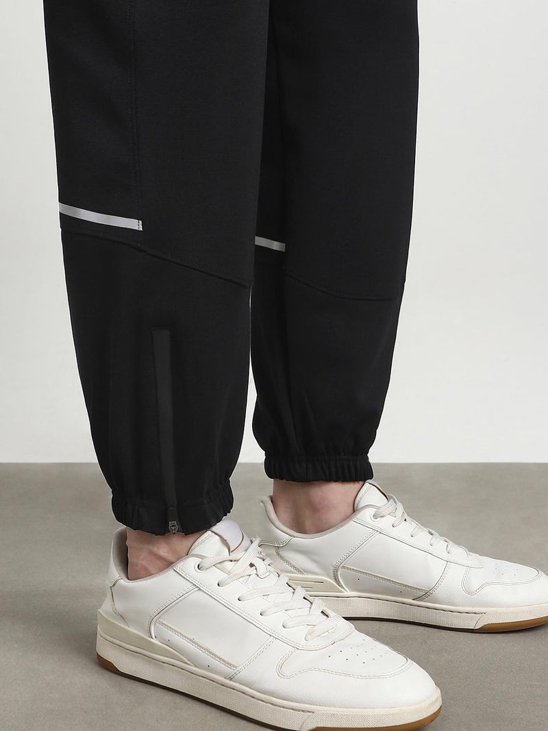 NOBERO Men's Straight Mid Rise Sweatpants (1M-BWJG-R0137_Black, M - Image 4