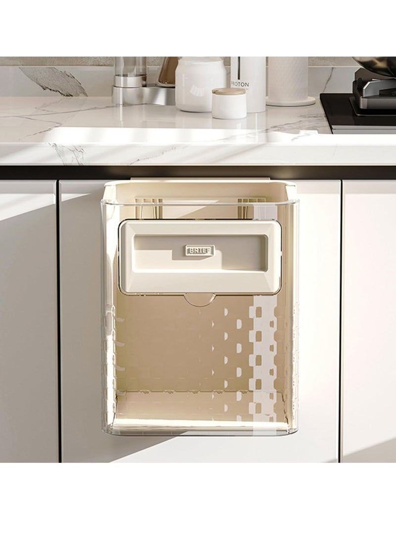 Generic - Foldable Hanging Trash Can Kitchen Cabinet Door Wall Hanging Trash Storage Bucket Household Kitchen Garbage Sorting Hanging Buclet Toilet Waste Paper Bucket Bedroom Office Can for Kitchen - Image 1