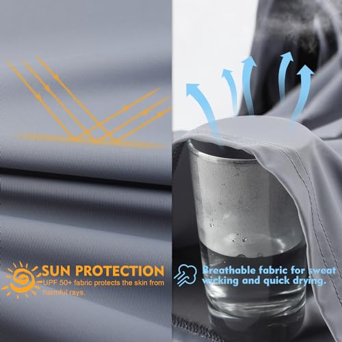 Riverruns UPF 50+ Sun Protection Hoodie Shirt Rash Guard Long Sleeve Shirt Kangaroo Pocket Thumbhole Hooded Ice-Cool Quick Dry Shirts Fishing Running Hiking Shirts - Image 4