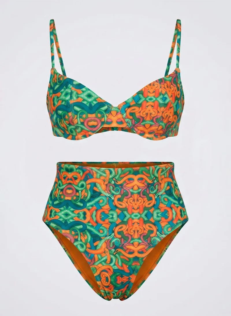 Janara Jones  High-Waisted Snakes Print Bikini Set for Women | Best Price UAE