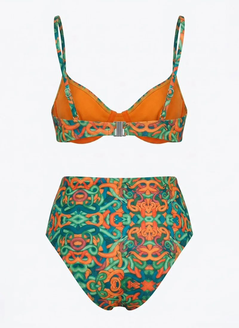 Janara Jones  High-Waisted Snakes Print Bikini Set for Women | Best Price UAE