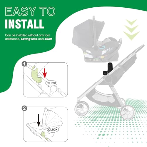 Hiumtree Car Seat Adapter for Stroller Compatible with Baby Jogger (City Go/City Select) & Graco Car Seats City Select Stroller Accessories Car Seat Adapter for Stroller Nylon, Black - Image 4
