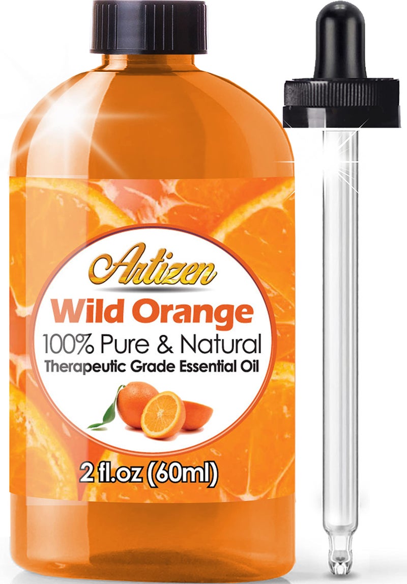 Artizen Wild Orange Essential Oil (100% Pure & Natural - Undiluted) Therapeutic Grade - Huge 2oz Bottle - Perfect for Aromatherapy, Relaxation, Skin Therapy & More! - Image 1