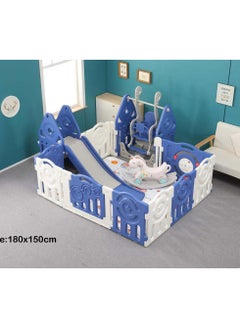 RBWTOYS RBW 5 in 1 Multi-function Playing Set, 5 In 1 Playpen & Fence,  Slide, Swing, Seesaw, Play Mat including All Kind of Kids Activities, Comfortable Slide for Baby Safety, Size:180x150x60cm  - Image 1