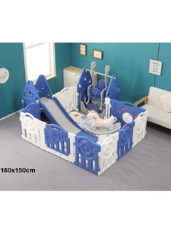 RBWTOYS RBW 5 in 1 Multi-function Playing Set, 5 In 1 Playpen & Fence,  Slide, Swing, Seesaw, Play Mat including All Kind of Kids Activities, Comfortable Slide for Baby Safety, Size:180x150x60cm  - Image 2
