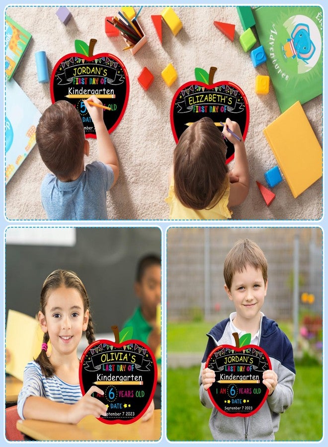 WhatSign First Day of School Sign Board - Double Sided 10.3" X 11.3" First Day of School Apple Chalkboard - Back to School 1st Day of School Sign for Kids - Image 5