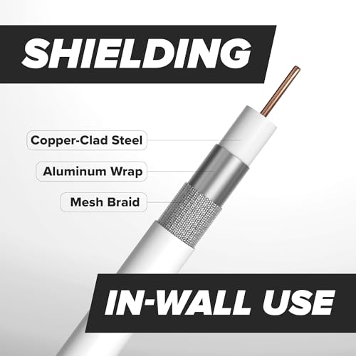 THE CIMPLE CO Coaxial Cable, 100 FT, RG6, Coax, TV Wire, Flexible, Indoor/Outdoor, Cable for High-Speed Internet, Dual Shielded, CATV, UV Resistant, CL2 Rated, 30 Meters, White - Image 4