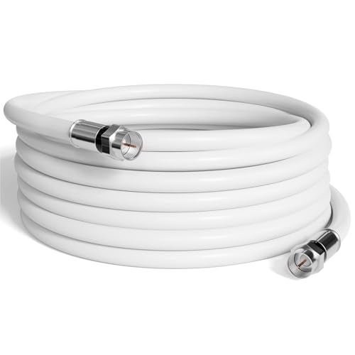 THE CIMPLE CO Coaxial Cable, 100 FT, RG6, Coax, TV Wire, Flexible, Indoor/Outdoor, Cable for High-Speed Internet, Dual Shielded, CATV, UV Resistant, CL2 Rated, 30 Meters, White - Image 1