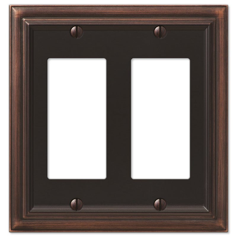 AMERELLE 94RRVB Continental Double Rocker Cast Metal Wallplate in Aged Bronze - Image 4
