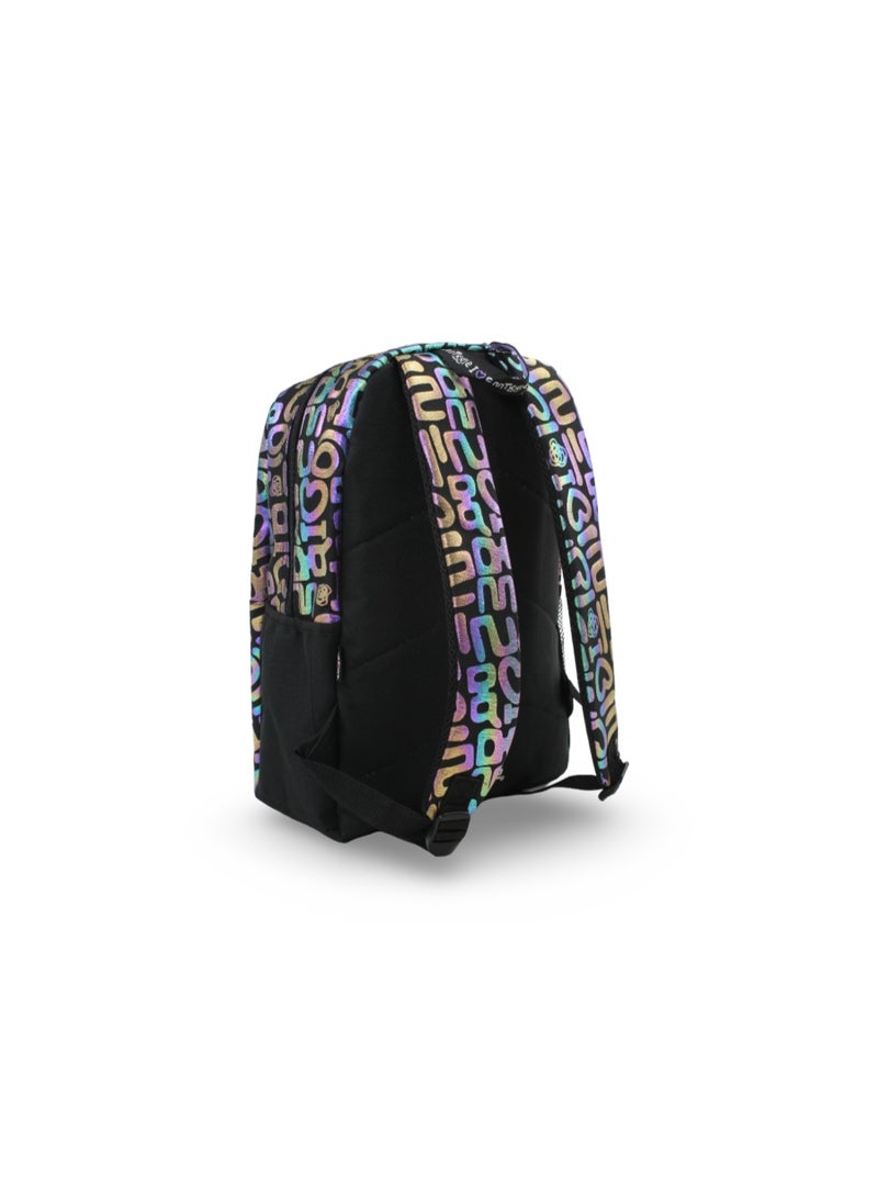 Smiggle Backpack Metallic Hearts Design 17 Inches – Black - Image 2