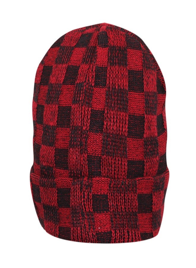 FabSeasons Acrylic Woolen Winter Skull Cap Red - Image 4