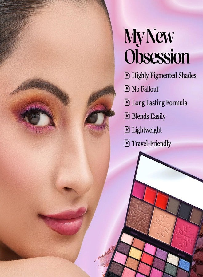 Hilary Rhoda The Collective Face Palette | 3 Cream Lip glosses | 3 Eyebrow Colours | Highlighter | Contour & Blush | 24 Eyeshadow | Highly Pigmented Face Palette | Blends Easily | Makeup kit for women | 55g (Multi-1) - Image 5