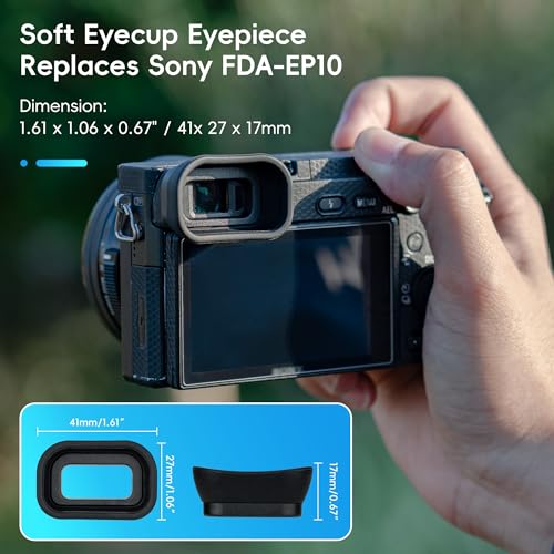 Kiorafoto Soft Silicon Camera Viewfinder Eyecup Eyepiece Eyeshade for Sony A6000 A6100 A6300 Eye Cup Protector Replaces Sony FDA-EP10 - Image 2