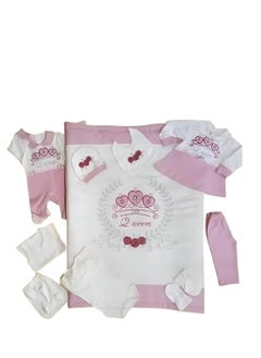 Generic 11 Piece Newborn Baby Clothes Set, Perfect for All Ages with Stylish Design and Cute Pink Color, Perfect Baby Shower Gift for Girls and Boys that Combines Style and Comfort 