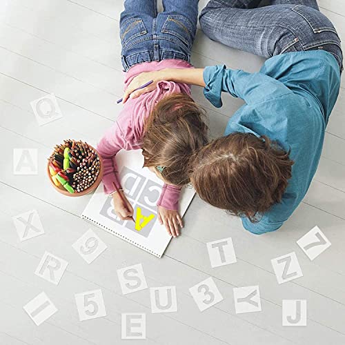 Dequera 12 Inch Letter Stencils and Numbers, 36 Pcs Alphabet Art Craft Stencils, Reusable Plastic Art Craft Stencils for Wood, Wall, Fabric, Rock, Chalkboard, Signage, DIY School Art Projects (12 Inch - Image 4