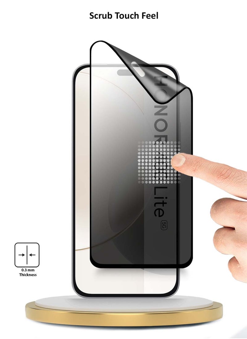 Wtech Honor 400 Lite 5G 2025 Premium Nano Ceramic Privacy Full Glue Full Cover Matte Flexible Screen Protector (MSCNMP) - Clear/Black  - Image 4