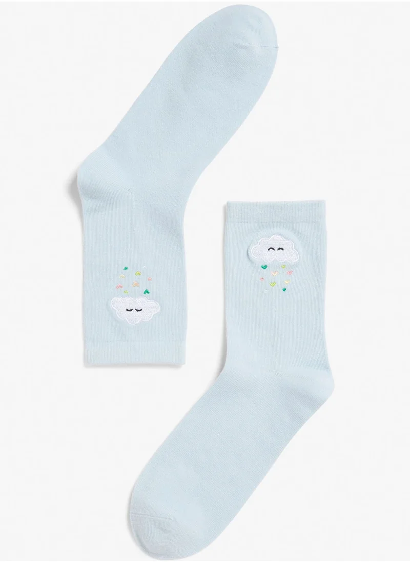 مونكي Embroidered Knitted Socks