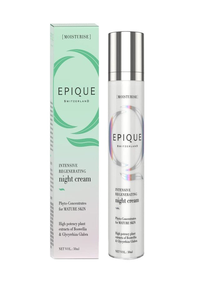 EPIQUE,Switzerland Intensive Regenerating Night Cream | Improves Skin Elasticity & Density | Reduces Fine Lines & Wrinkles | Dermatologically Tested, (50ml) - Image 1