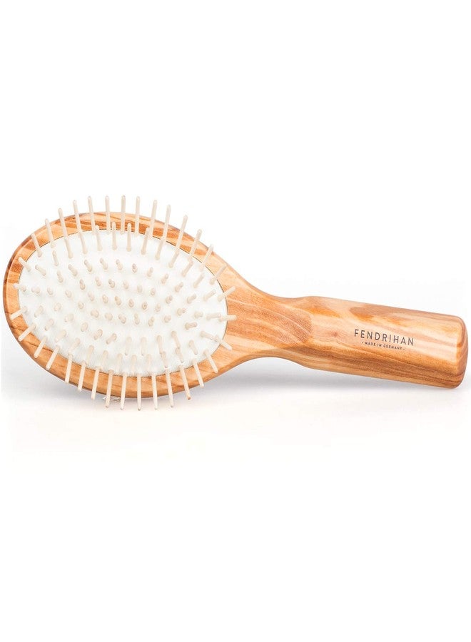 Fendrihan Oval Olivewood Pneumatic Hairbrush with Wooden Pins 8.4" (Made in Germany) - Image 1