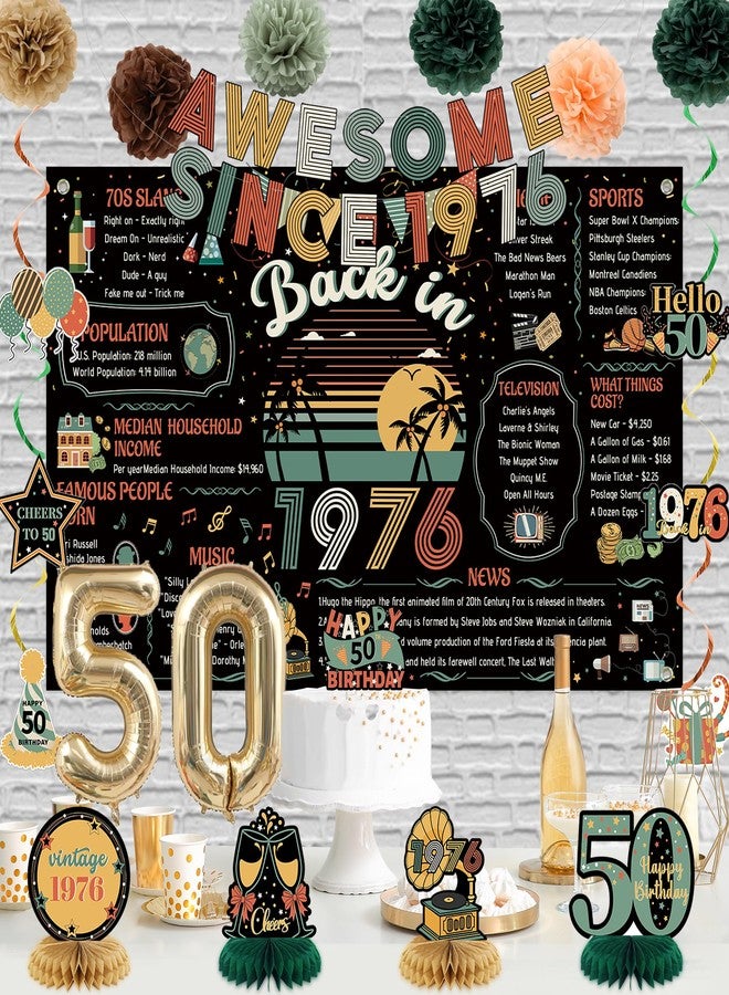 Roetyce Black Back In 1976 Banner 50th Birthday Decor - Image 4