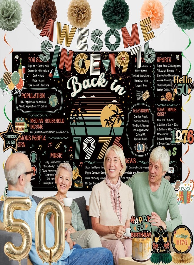 Roetyce Black Back In 1976 Banner 50th Birthday Decor - Image 5