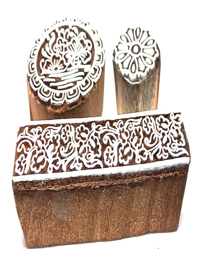 MasterLock Wooden Printing Blocks Kerry, Lotus Flower, Round, Border Printing - Image 4
