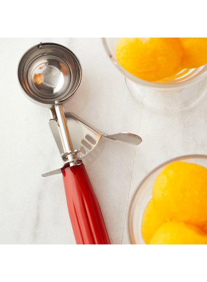Restaurantware Met Lux 1.75 Ounce Portion Scoop, 1 Trigger Release Cookie Scoop - With Red Handle, Stainless Steel Disher, For Portion Control, Scoop Cookie Dough, Cupcake Batter, Or Ice Cream - Image 3