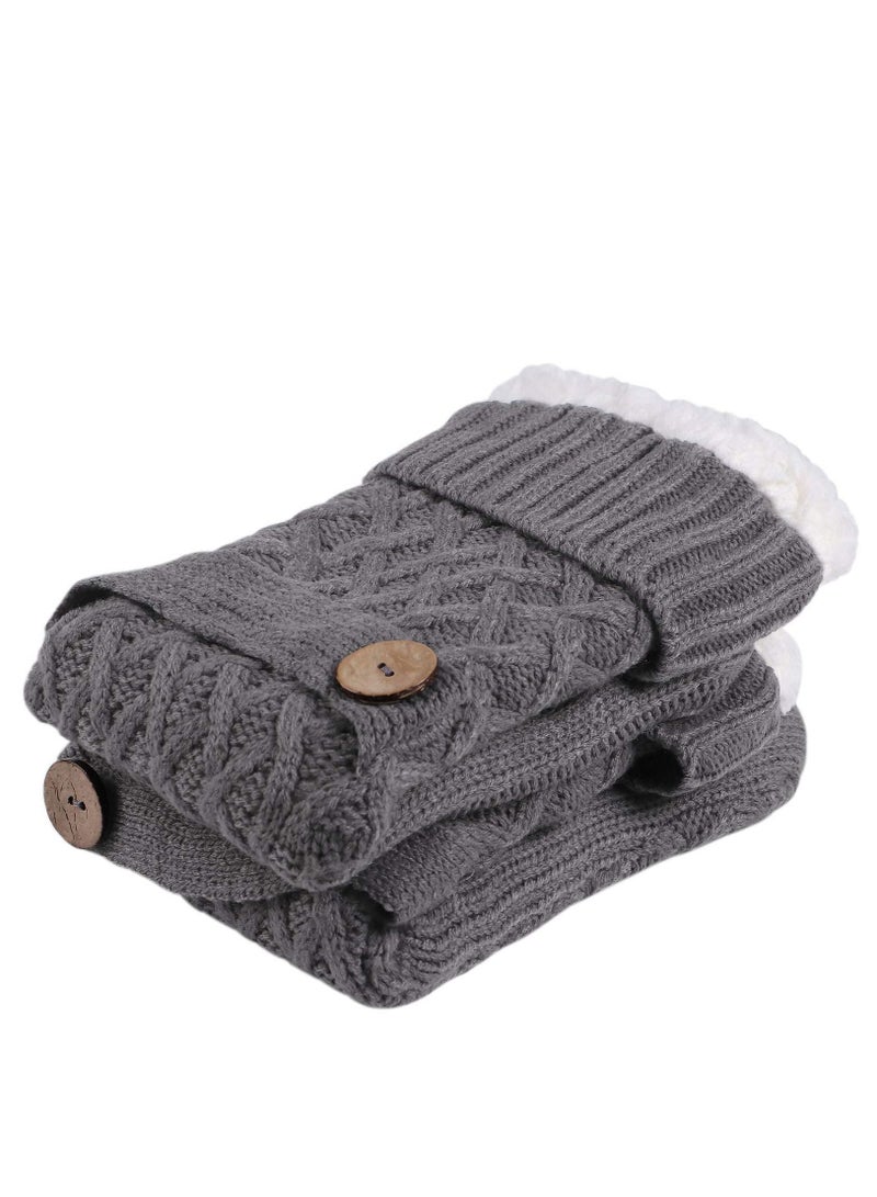 SYOSI جوارب شبشب، جوارب دافئة منفوشة، جوارب ناعمة للغاية، جوارب شتوية محبوكة، جوارب منزلية مبطنة بالصوف للرجال والنساء، جوارب شبشب منفوشة مريحة من الصوف السميك، جوارب شتوية دافئة من القطيفة - Image 5