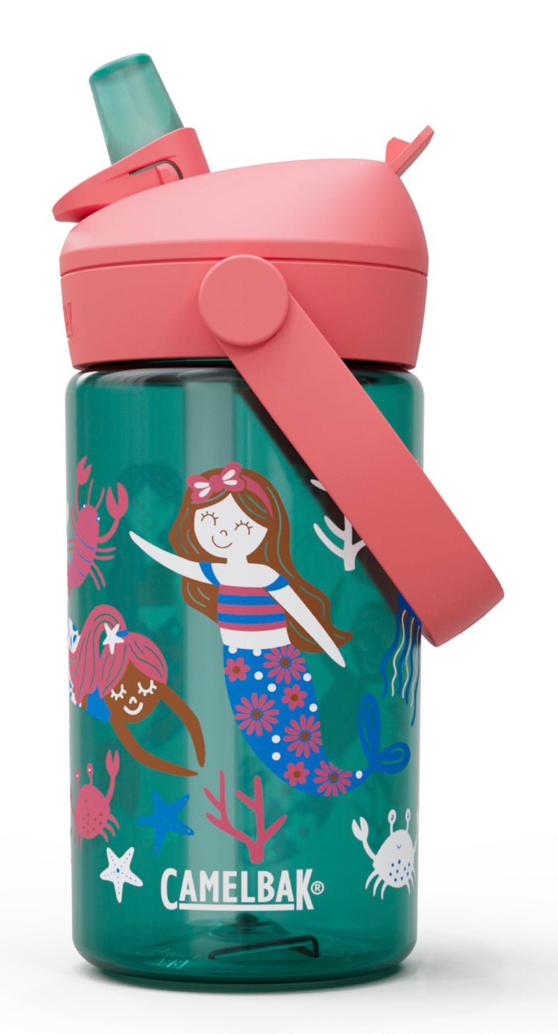 CamelBak Thrive Flip Straw Kids Water Bottle with Bite Valve Tritan Renew Mermaid Friends 14oz - Image 2