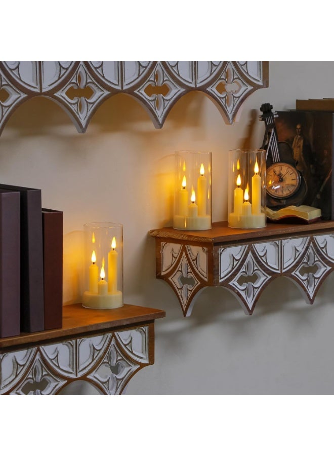 Forthcan 3 in 1 Flameless Taper Short Candles with 10 Key Remote Control and Timer, Battery Operated Pack of 2 LED Acrylic 7.5 x15cm White Pillar Flickering Warm Light - Image 2