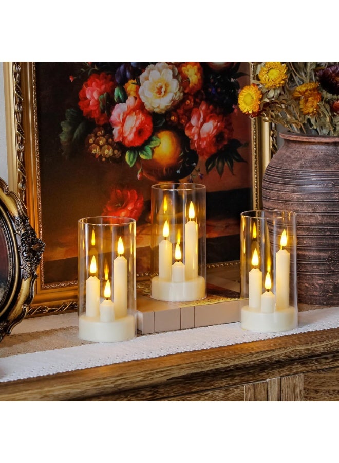 Forthcan 3 in 1 Flameless Taper Short Candles with 10 Key Remote Control and Timer, Battery Operated Pack of 2 LED Acrylic 7.5 x15cm White Pillar Flickering Warm Light - Image 5