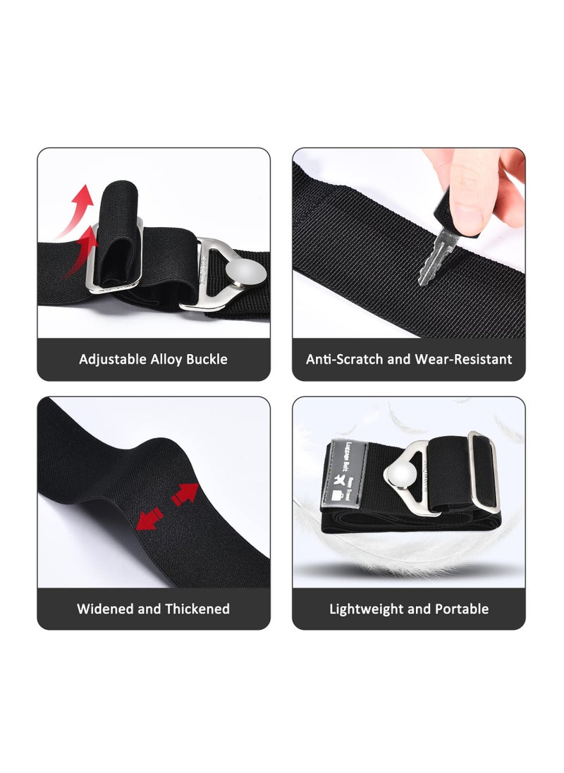 Adjustable Travel Belt for Carry-On Luggage with Elastic Add-A-Bag Feature, Hands-Free Design for Easy Airport Travel, Durable Alloy Buckle, Perfect for Trips