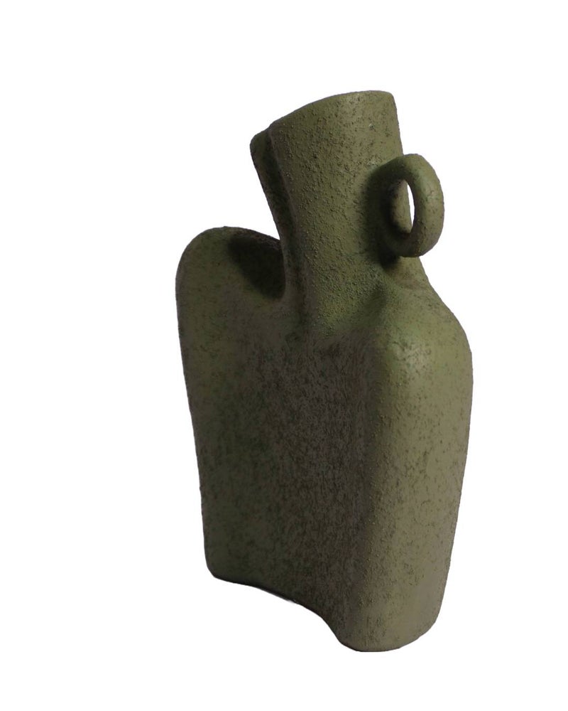 Vase Zone Bust Pottery Vase H28CM*W23CM - Green - Image 2