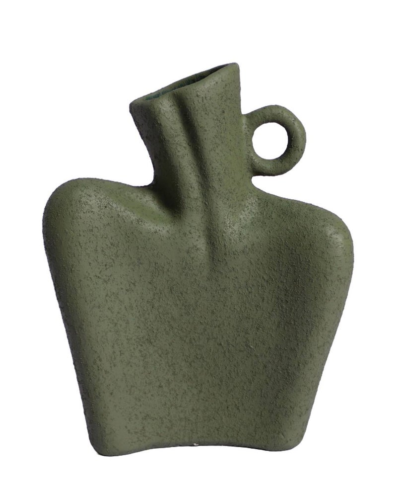 Vase Zone Bust Pottery Vase H28CM*W23CM - Green - Image 1
