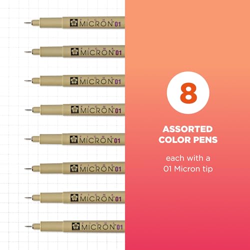 SAKURA 30068 8-Piece Pigma Micron 01 Ink Pen Set, Blue - Image 2