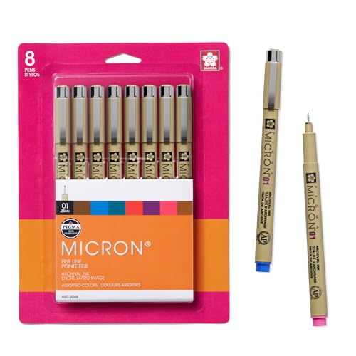 SAKURA 30068 8-Piece Pigma Micron 01 Ink Pen Set, Blue - Image 1
