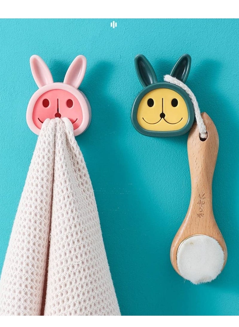 Self Adhesive Hooks Towel Organizer Free Punch Wall mounted Useful Strong Cartoon Hook Pink  Hanger  Holder Sucker Bathroom Accessories for Bathrooms Bedroom Door (Mix-1) - Image 3