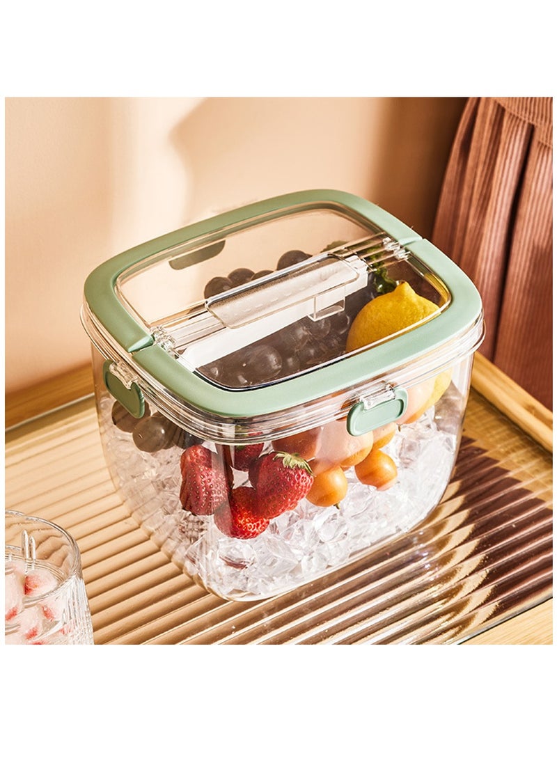 Arabest Ice Bucket With Airtight Lid Ice Tong Scooper And Handle Ribbed Beverage Tub Home Bar Accessories  Chiller For Parties Champagne Tub Cooler With Hinged Handles  - Image 2