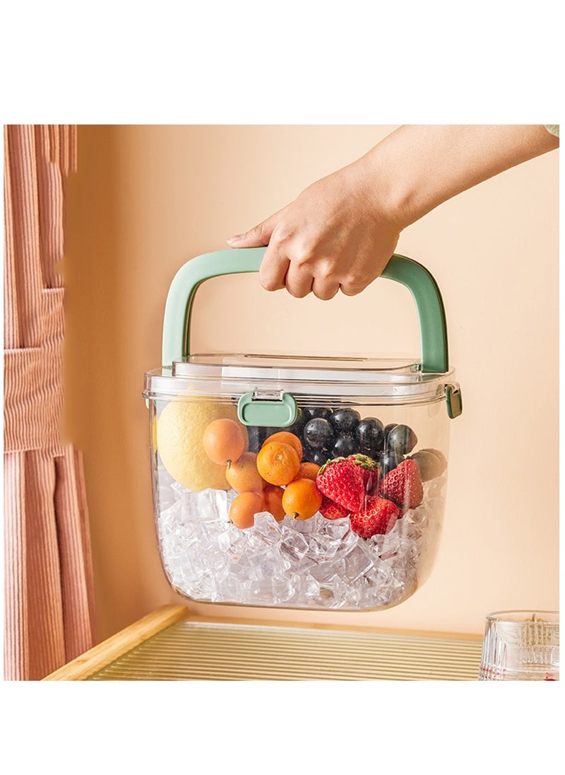 Arabest Ice Bucket With Airtight Lid Ice Tong Scooper And Handle Ribbed Beverage Tub Home Bar Accessories  Chiller For Parties Champagne Tub Cooler With Hinged Handles  - Image 1