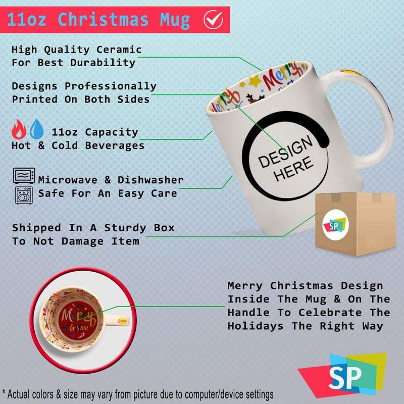 Style In Print Ceramic Christmas Coffee Mug 11 Ounces Cute Cartoon Elephant with Santa Cap Style A Funny Tea Cup Christmas Santa Cap Design Only Design Only - Image 2