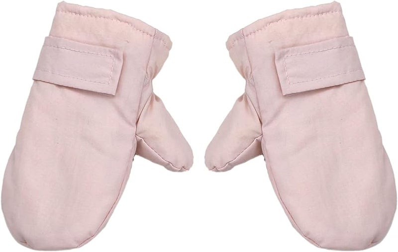 Pink Winter Gloves For Babies Fleece Lining Warm Mittens Gift - Image 1