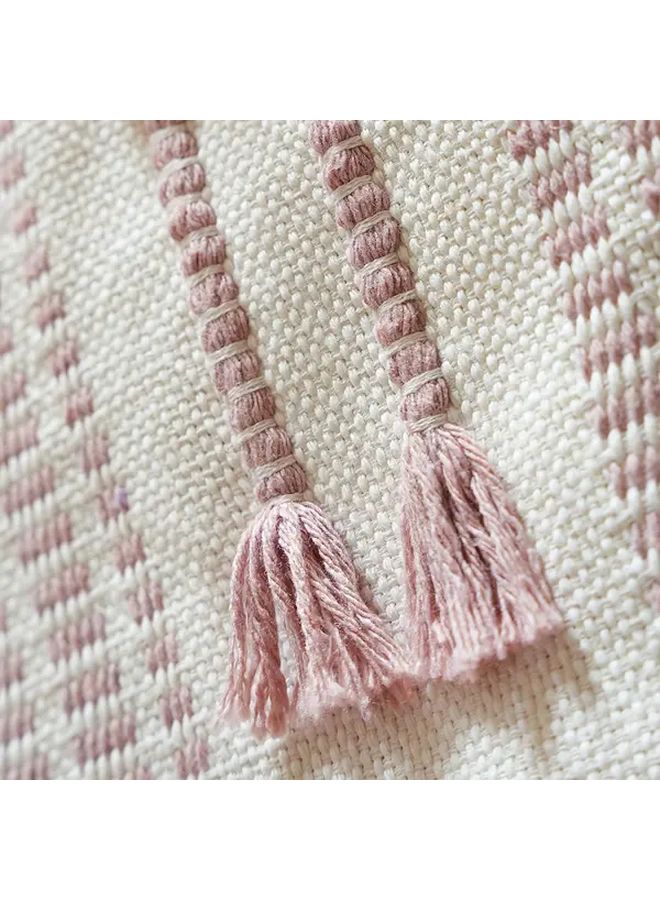 Mira Powder Bohemian Pink Striped Decorative Pillow Cover 19 69x19 69 Inch Unique Cut Out Design Zipper Closure - Image 2